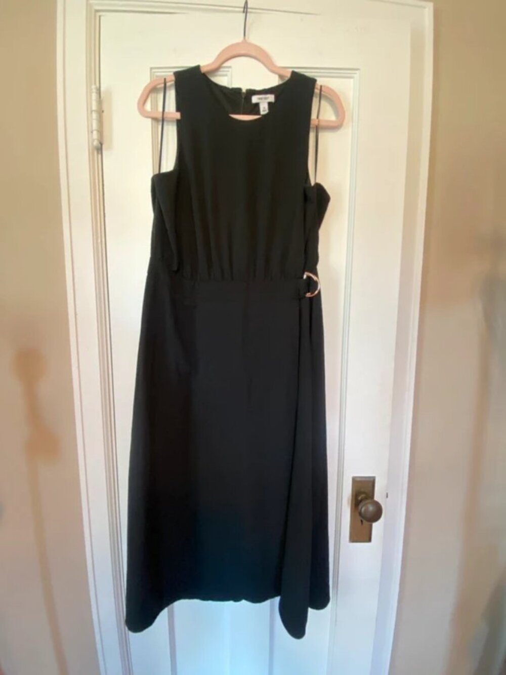 Womens Nine West size xl black midi dress with belt